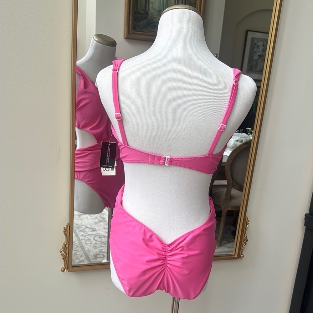 Bar III Tummy Control Vibrant Pink Swimsuit Size Medium - Picture 3 of 4
